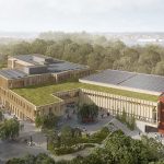 Vesterøya Barneskole by HUS Arkitekter is a sustainable school in Sandefjord, Norway, featuring green roofs and energy-efficient design.